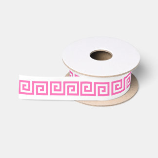 DIY Greek Key “S” & Background Color - Hot Pink Wt Satin Ribbon