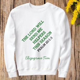 DIY Green And White Christian Winter Church Outfit Sweatshirt