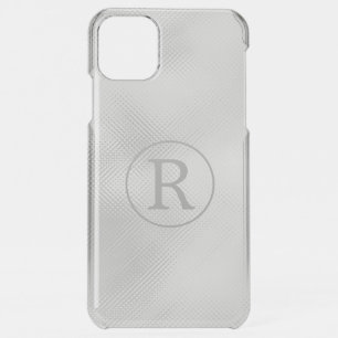 DIY Grey Monogram in Circle, Grey Glass iPhone 11 Pro Max Case