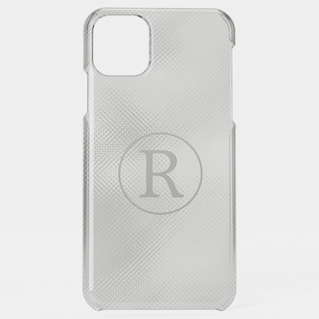 DIY Grey Monogram in Circle, Grey Glass Uncommon iPhone Case (Back)