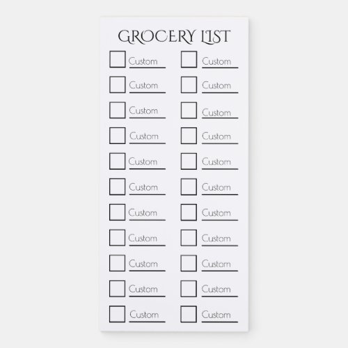 DIY grocery  shopping  stationery list with box Magnetic Notepad