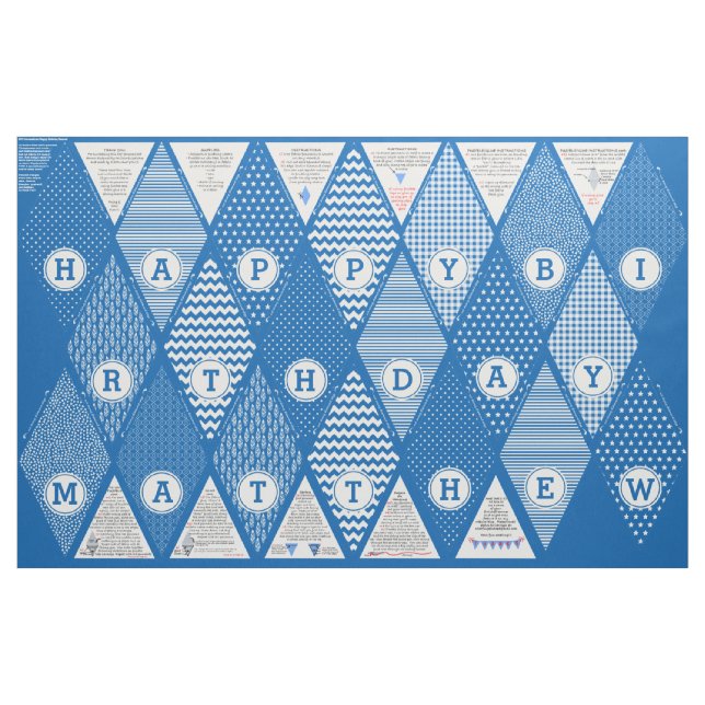 DIY Happy Birthday Personalized Pennant Banner Fabric (Yard)