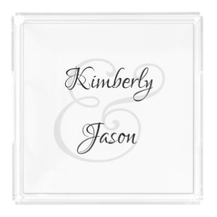 DIY His & Her Script Names, Black & Grey Acrylic Tray