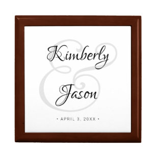 DIY His & Her Script Names, Black & Grey Wedding Gift Box
