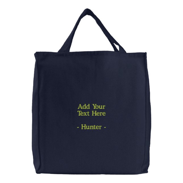 DIY Hunter Green Embroidered Bag Add Text 101P (Front)