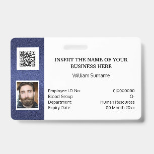 DIY ID card classic simple photo logo NO barcode Badge