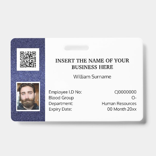 DIY ID card classic simple photo logo NO barcode Badge (Front)