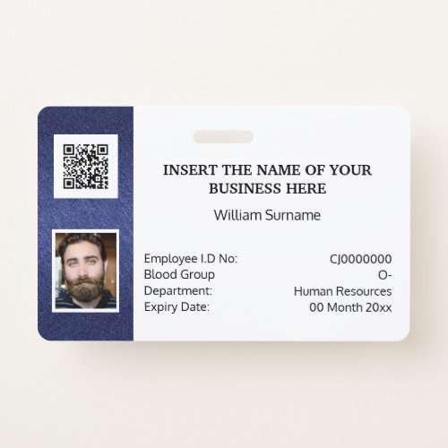 DIY ID card classic simple photo logo NO barcode Badge