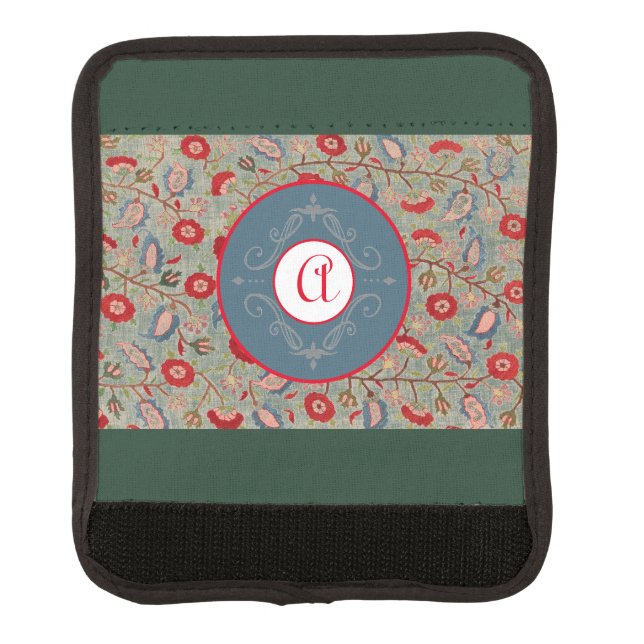 DIY INITIAL William Morris LUGGAGE HANDLE WRAP (Front)