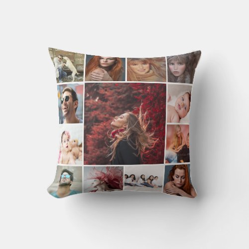 DIY Instagram 13 photo my family custom Throw Pillow