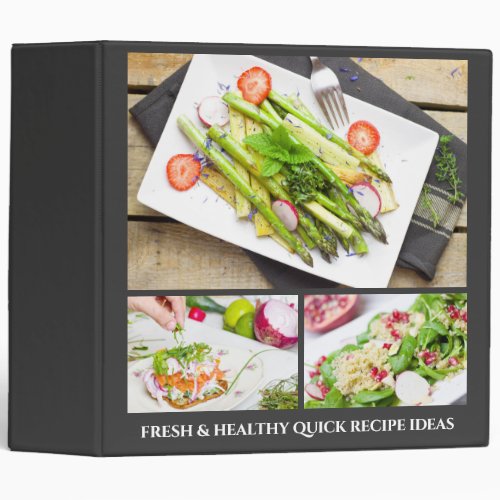 DIY instagram 3 photo fresh healthy diet salad 3 Ring Binder