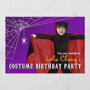 DIY Kids Halloween Costume Photo Birthday Party Invitation