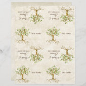 DIY Kit - Table Cards Swirl Tree Roots Antiqued (Front/Back)