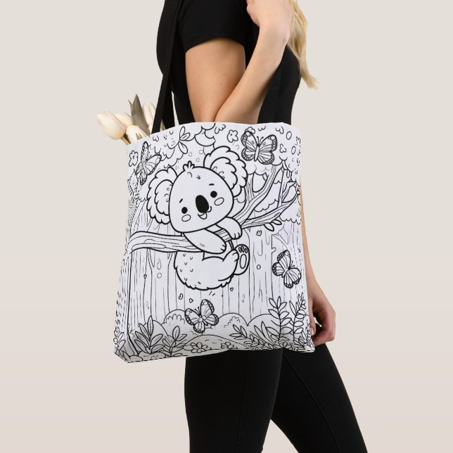 DIY Koala Tote for Coloring Bag (Close Up)