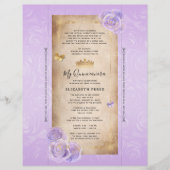 DIY Light Purple Gold Quince Scroll Invitations (Front)