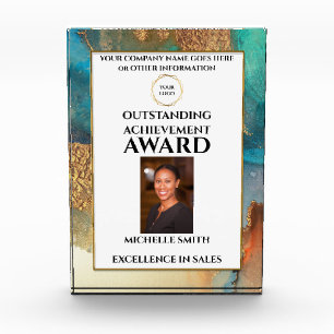 DIY logo employee achievement photo MARBLE quartz Acrylic Award