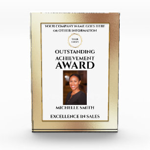 DIY logo employee achievement year end photo gold Acrylic Award