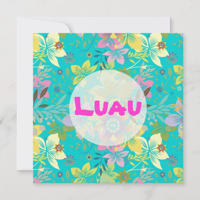 DIY / luau, customizable background/text colors Invitation (Front)
