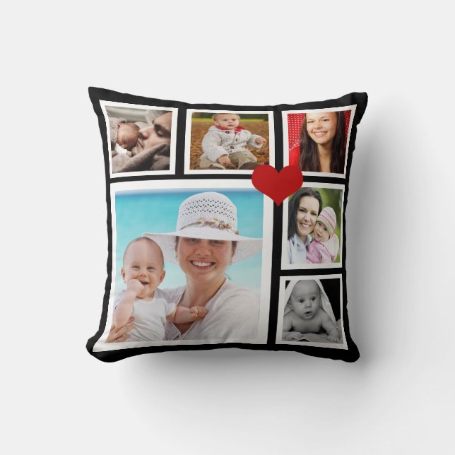 DIY Make a Personalized Photo Template Heart Throw Pillow (Front)