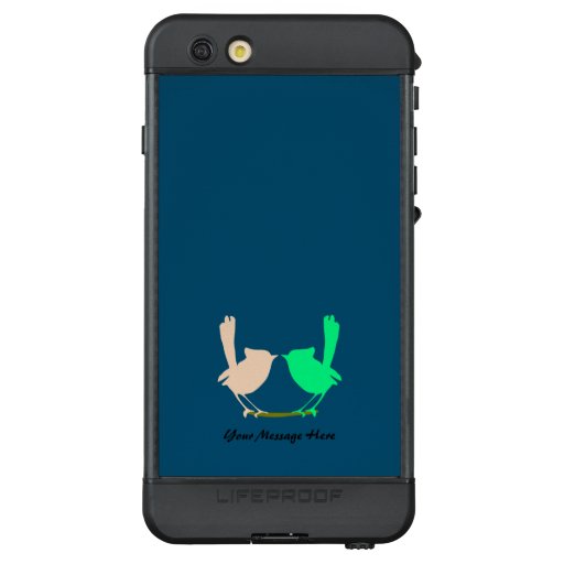 DIY Message ,pink & green birds kissing on branch LifeProof NÜÜD iPhone 6s Plus Case