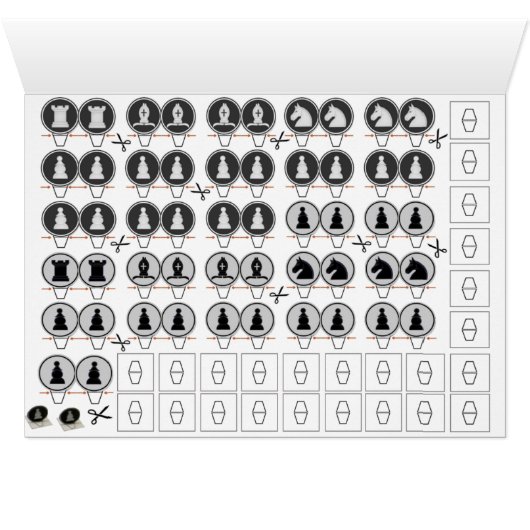 DIY Mini Chess Survival Kit Papercraft (Inside Horizontal (Bottom))