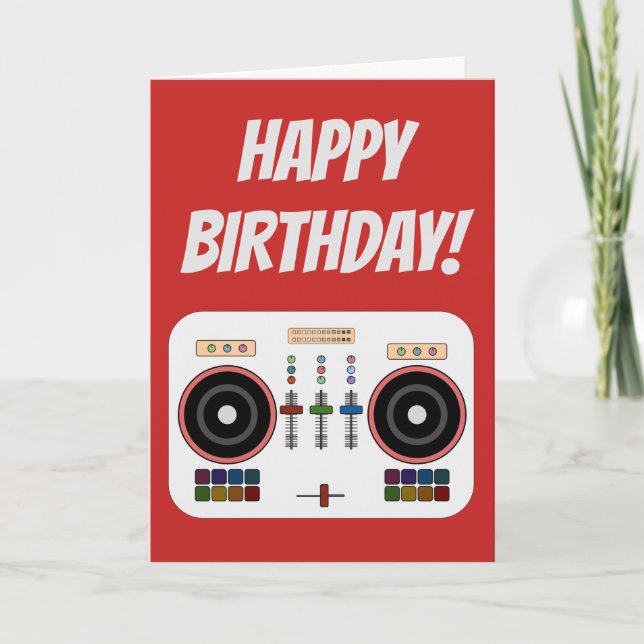 DIY Modern DJ Birthday Card (Front)