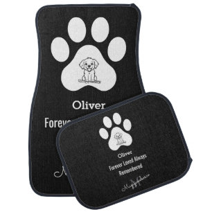 DIY Modern Elegant Pet Dog Mom Paw Script Monogram Car Floor Mat