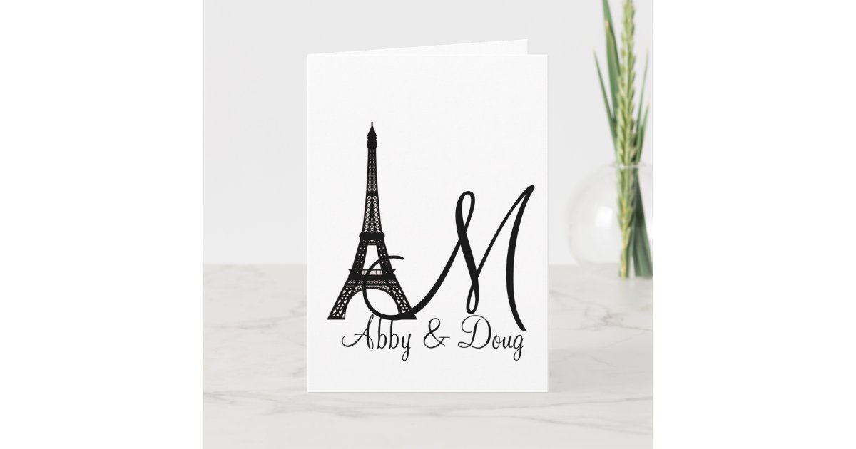 Diy Monogram Eiffel Tower Design Note