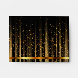 DIY Monogram Lined Black  and Gold Star Shower Envelope