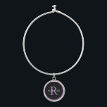 DIY Monogram & Name, Black Lavender And White Text Bangle Bracelet<br><div class="desc">Personalize with your Monogram and Name In Lavender And White Text. This simple Classic Design is sure to get attention.</div>