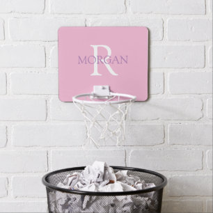 DIY Monogram & Name, Light Pink, Lavender, White Mini Basketball Hoop