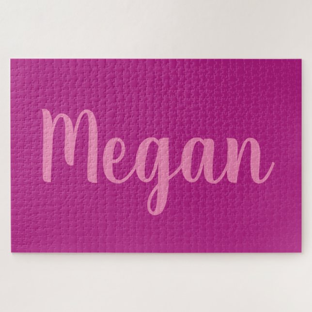 DIY Monogram Purple Jigsaw Puzzle (Horizontal)