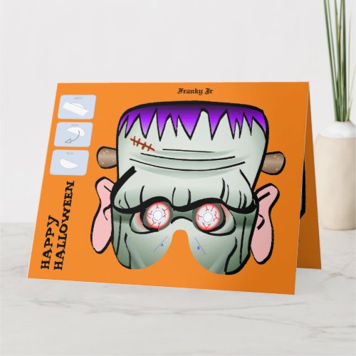 DIY Monster Paper Mask Halloween XL Card _ Franky