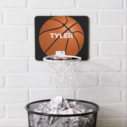 DIY Name in White Black Mini Basketball Hoop