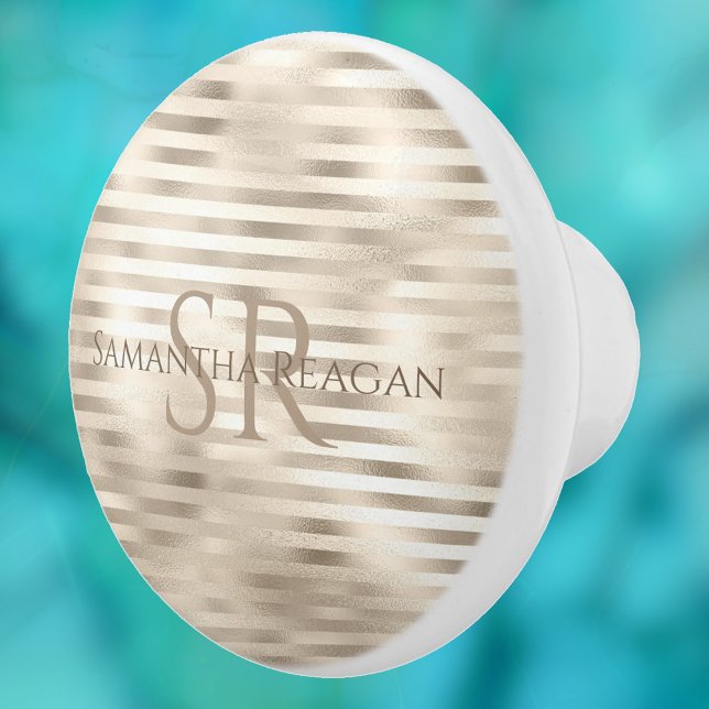 DIY Name & Monogram on Platinum Lines Ceramic Knob (Creator Uploaded)