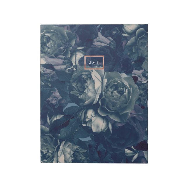 DIY Navy Rose Gold Wedding Euro Envelope Liner Notepad (Rotated)