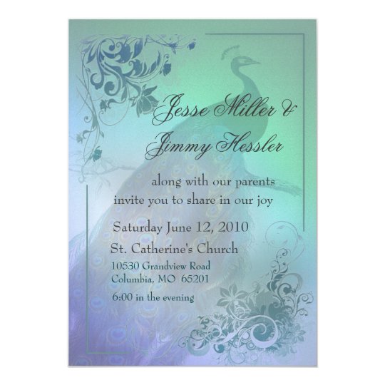 Diy Peacock Theme Wedding Invitation Zazzle Com