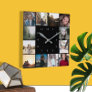 DIY Personalized 12 Photo Collage Template Square Wall Clock