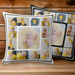 DIY Personalized 13 Photo Collage Template Throw Pillow<br><div class="desc">13 Photo personalized pillow, simply add your own photographs to this great throw pillow .. easy to personalize .. customizable photo template pillow from Ricaso - perfect gift-ideas - features a black frame on the front and a white frame on the back - this delightful cushion will make your room...</div>