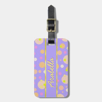 Diy Personalized Girl Polkadots Luggage Tag by myMegaStore at Zazzle