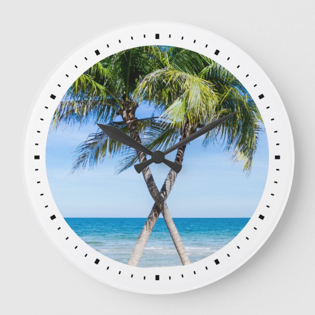 DIY Personalized Round Photo Template Large Clock (Front)
