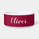 DIY Pet Bowl | Custom Name, Color, Text<br><div class="desc">Now you can make your own personalized pet bowl with our easy to use DIY templates. Add a name. Initials. A monogram. A photo or other image. This pet bowl is featured in solid burgundy with white text, but you can choose your own background color, too. So, go ahead, be...</div>