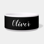 DIY Pet Bowl | Custom Name, Color, Text<br><div class="desc">Now you can make your own personalized pet bowl with our easy to use DIY templates. Add a name. Initials. A monogram. A photo or other image. This pet bowl is featured in solid black with white text, but you can choose your own background color, too. So, go ahead, be...</div>