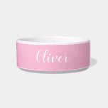 DIY Pet Bowl | Custom Name, Color, Text<br><div class="desc">Now you can make your own personalized pet bowl with our easy to use DIY templates. Add a name. Initials. A monogram. A photo or other image. This pet bowl is featured in solid Cotton Candy Pink with white text, but you can choose your own background color, too. So, go...</div>