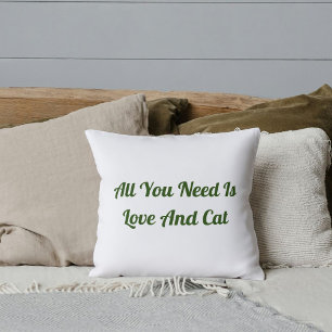 DIY Pet Lover Cat Mom Dad Cute Funny Quote White Throw Pillow