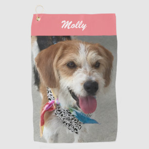 DIY Pet's Photo or Child's Photo & Name, Coral Golf Towel
