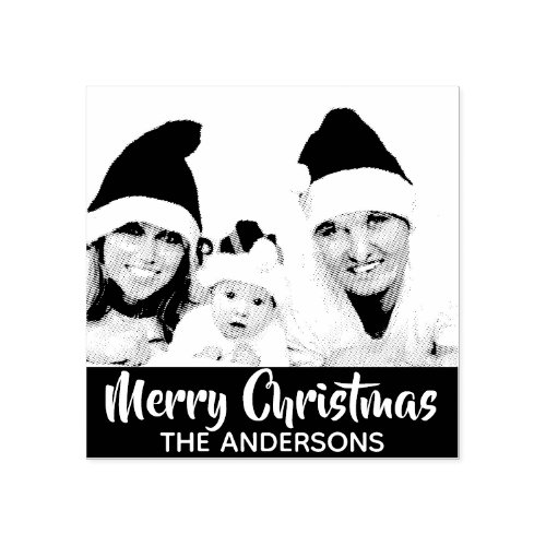 DIY photo and wording  Christmas family Rubber Stamp
