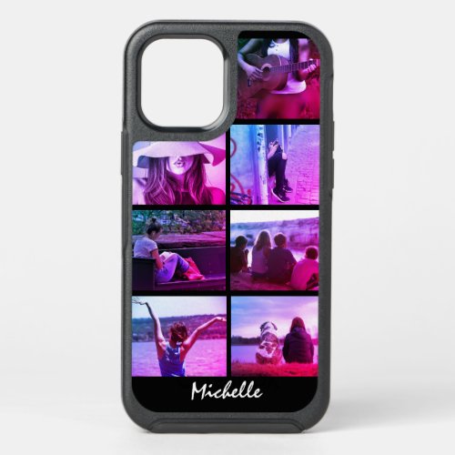 DIY Photo collage 7 picture sunset filter DIY name OtterBox Symmetry iPhone 12 Case