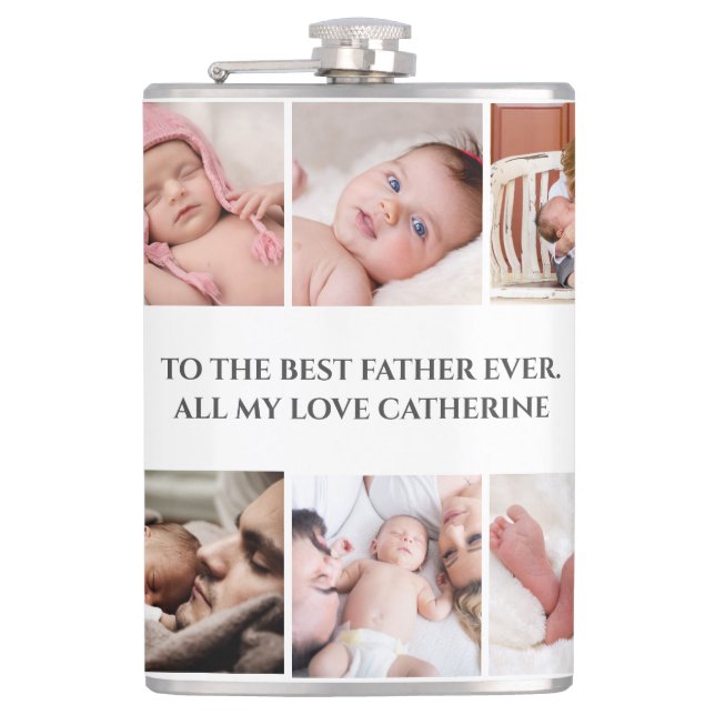 DIY photo collage | best father ever love daughter Flask (Front)