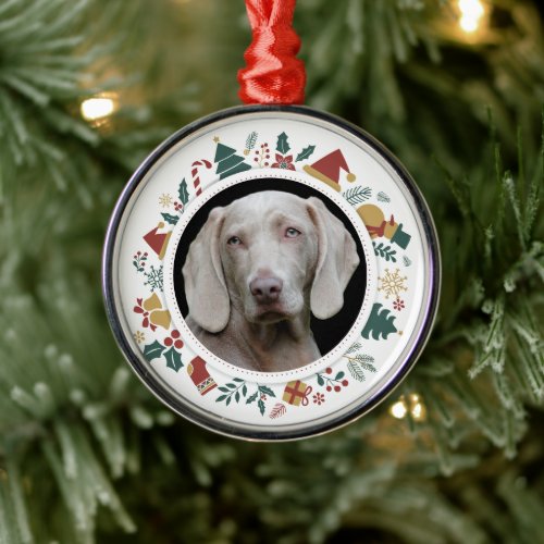 DIY Photo in Christmas Images Border Pet Metal Ornament